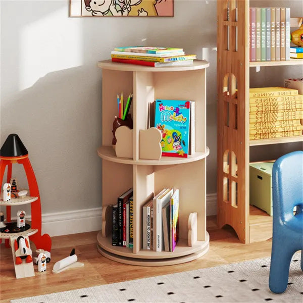 2-Tier Kids Rotating Bookshelf