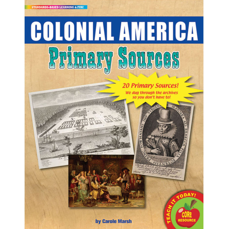 PRIMARY SOURCES COLONIAL AMERICA HISTORY BOOK
