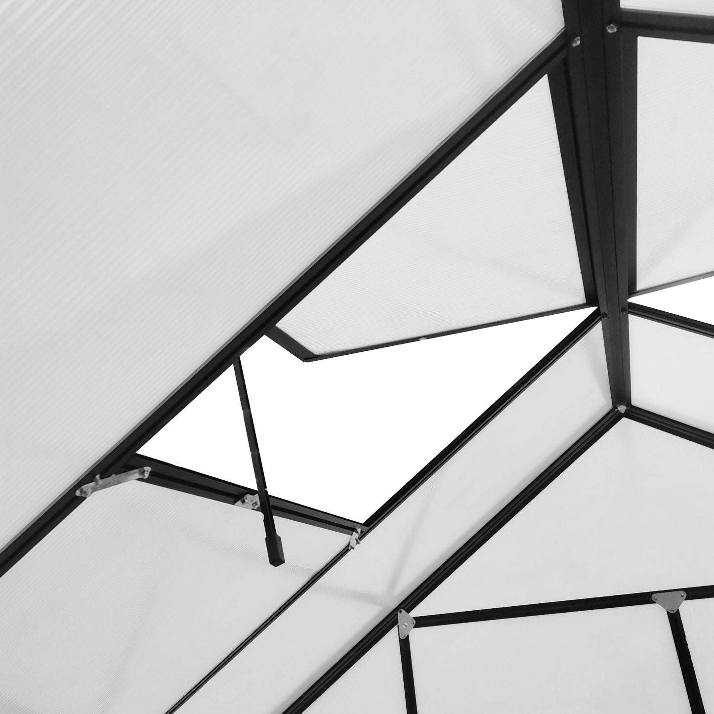 20' x 8' Aluminum Greenhouse Polycarbonate Walk-in Garden Greenhouse Kit with Adjustable Roof Vent