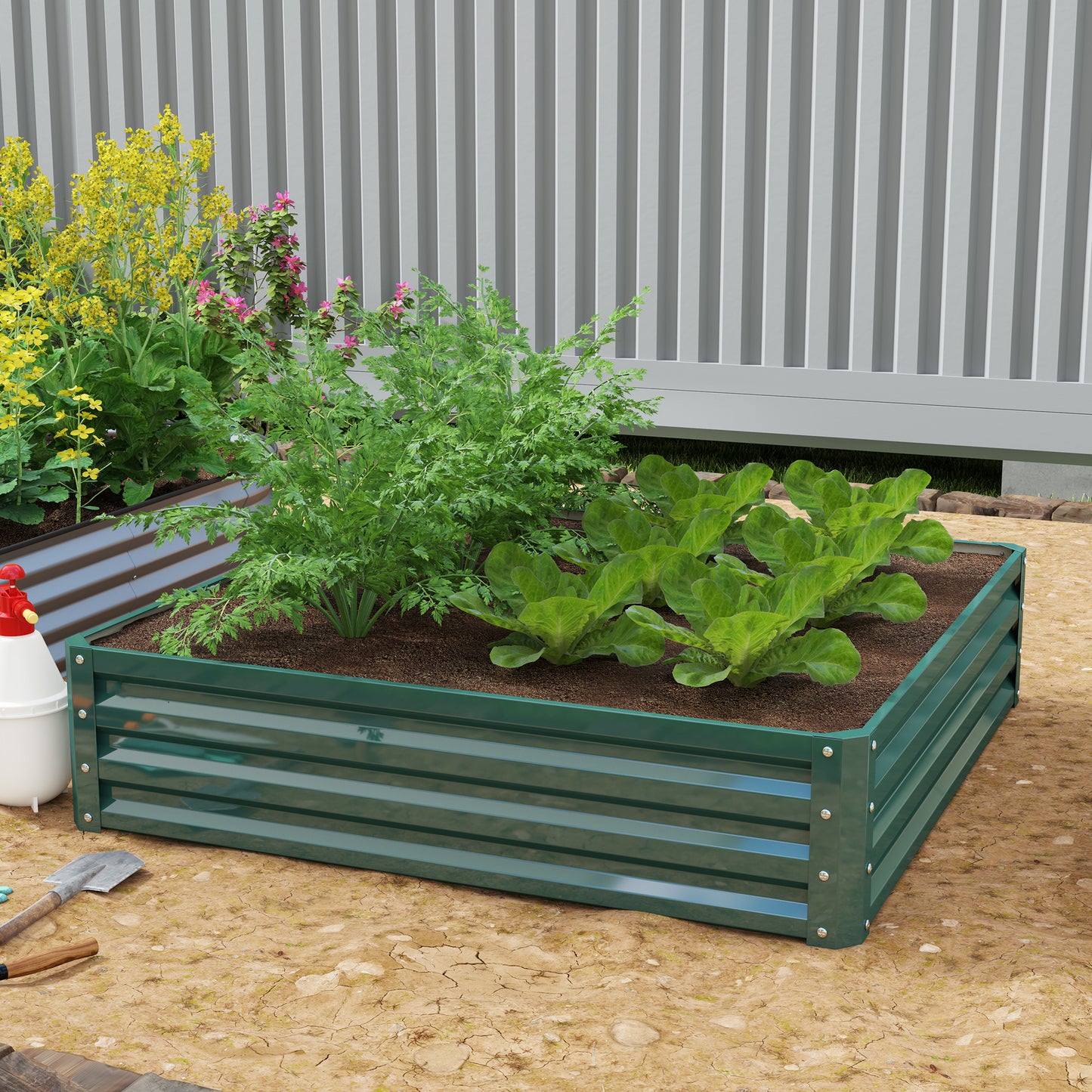 Galvanized Raised Garden Bed, 4' x 4' x 1'