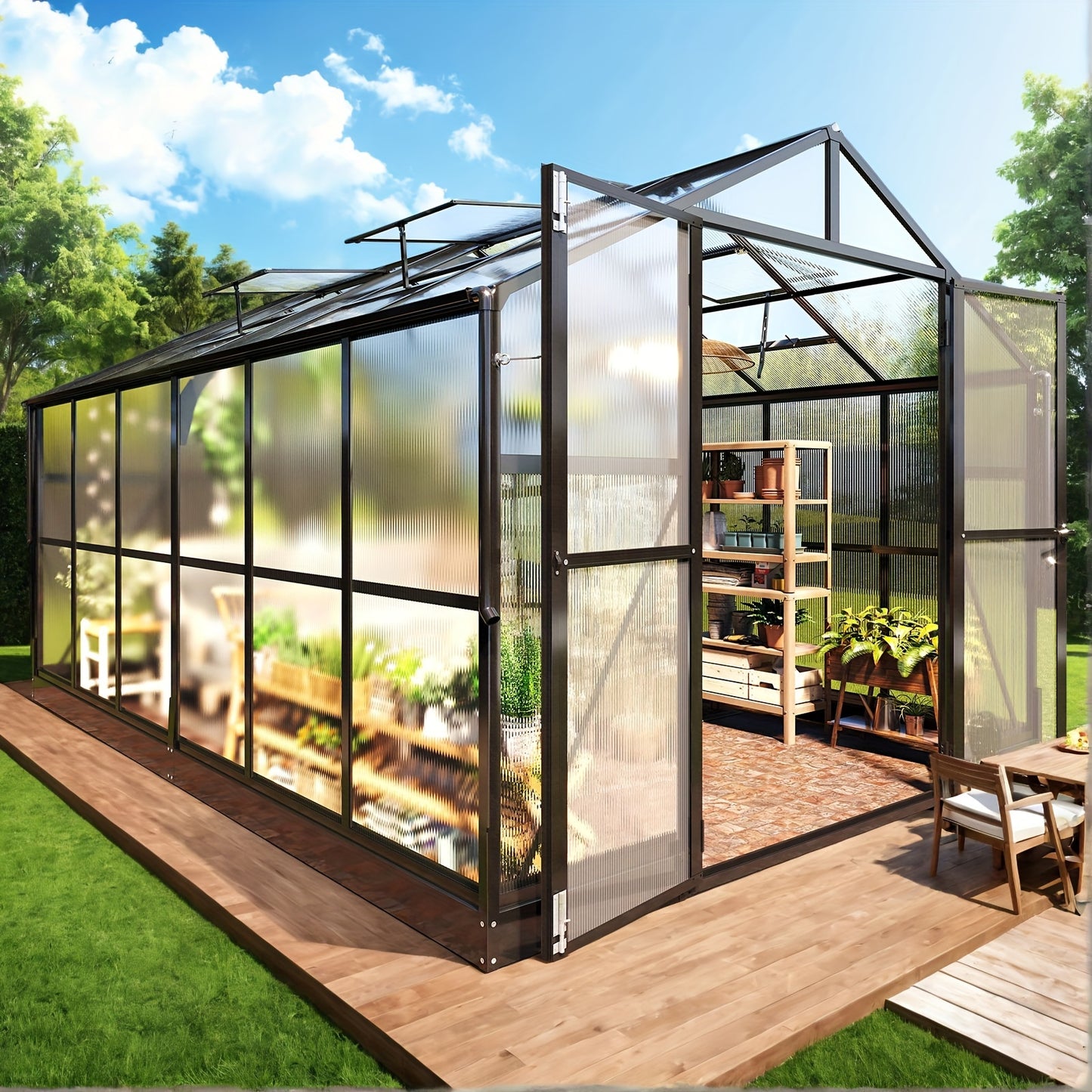 Premium 8x18ft Polycarbonate Greenhouse
