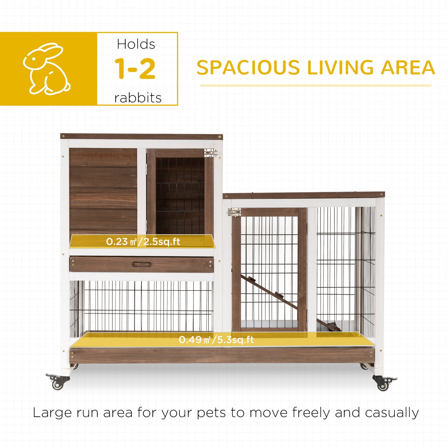 Wooden Rabbit Hutch Elevated