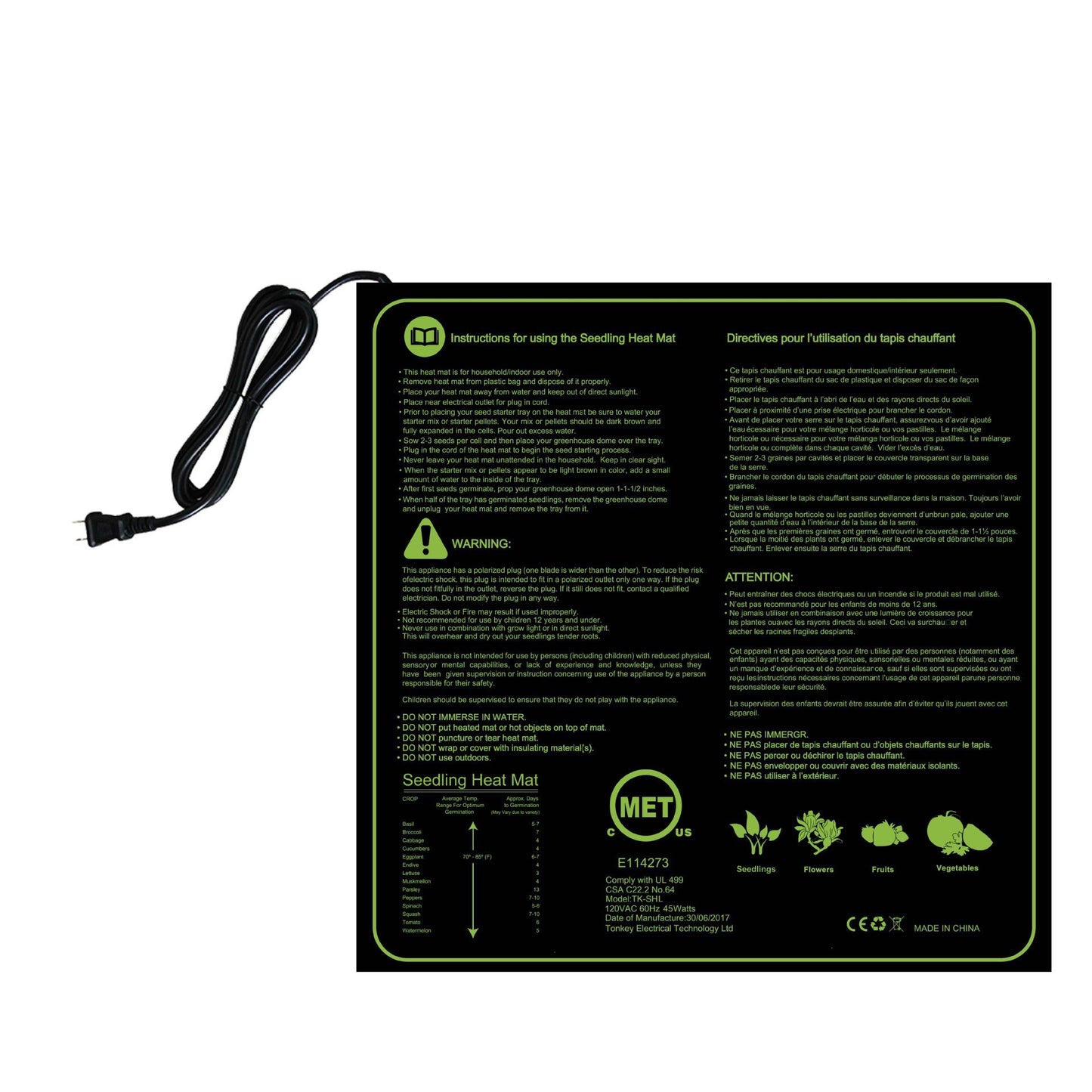 Waterproof Heating Pad Seedling Cultivation Seedling Pad