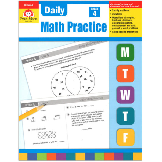 DAILY MATH PRACTICE GR 4 BOOK