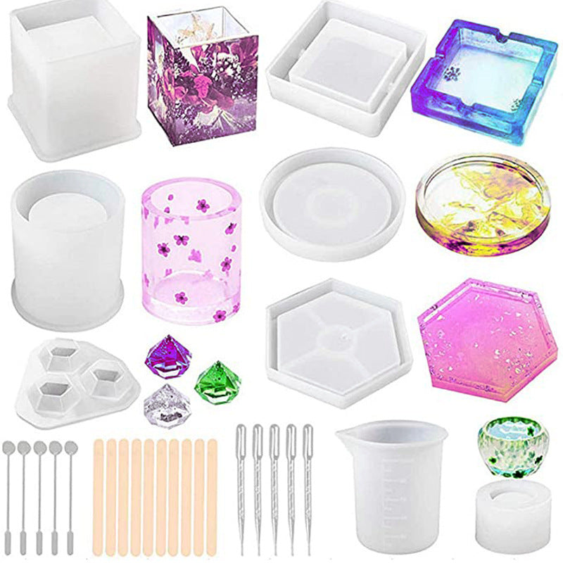 Epoxy Resin Mold Pendant Cube Measuring Cup Stirring Wooden Stick Measuring Cup Ball Silicone