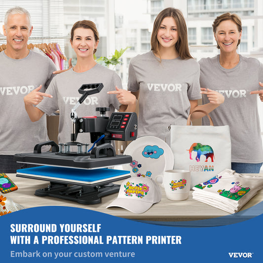 VEVOR Heat Press, 5 In 1 Heat Press Craft Machine 12x15