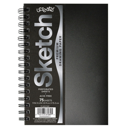 POLY COVER SKETCH BOOK HEAVYWEIGHT 9IN X 6IN 75 SHEETS