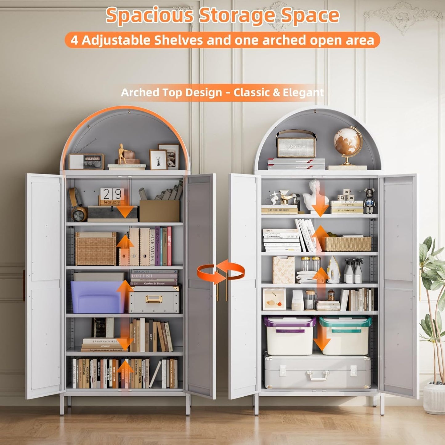 Metal Arched Bookcase