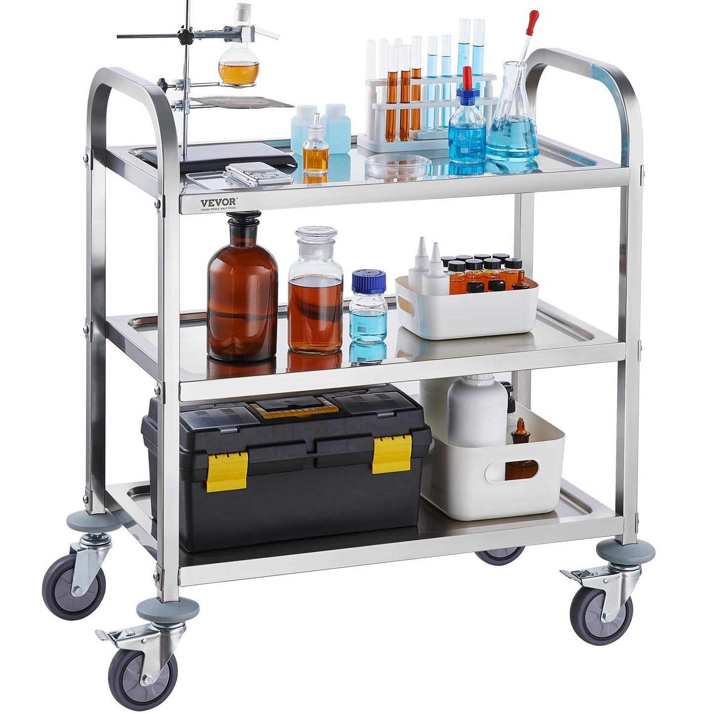 Stainless Steel Practical Laboratory Storage Cart