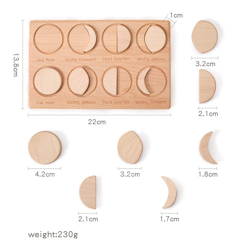 Early Education Wooden Moon Phase Puzzle Board