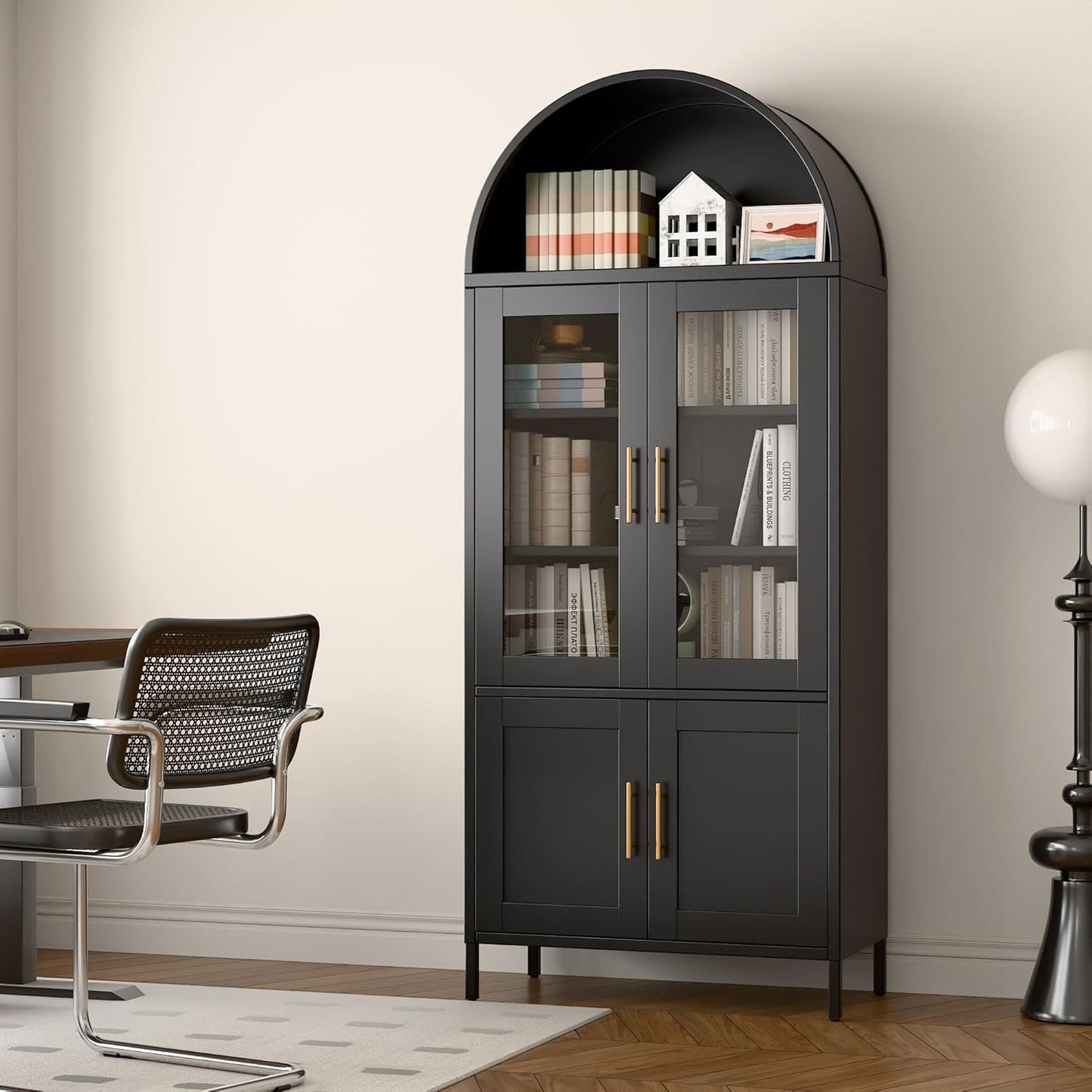 Black Arched Bookcase