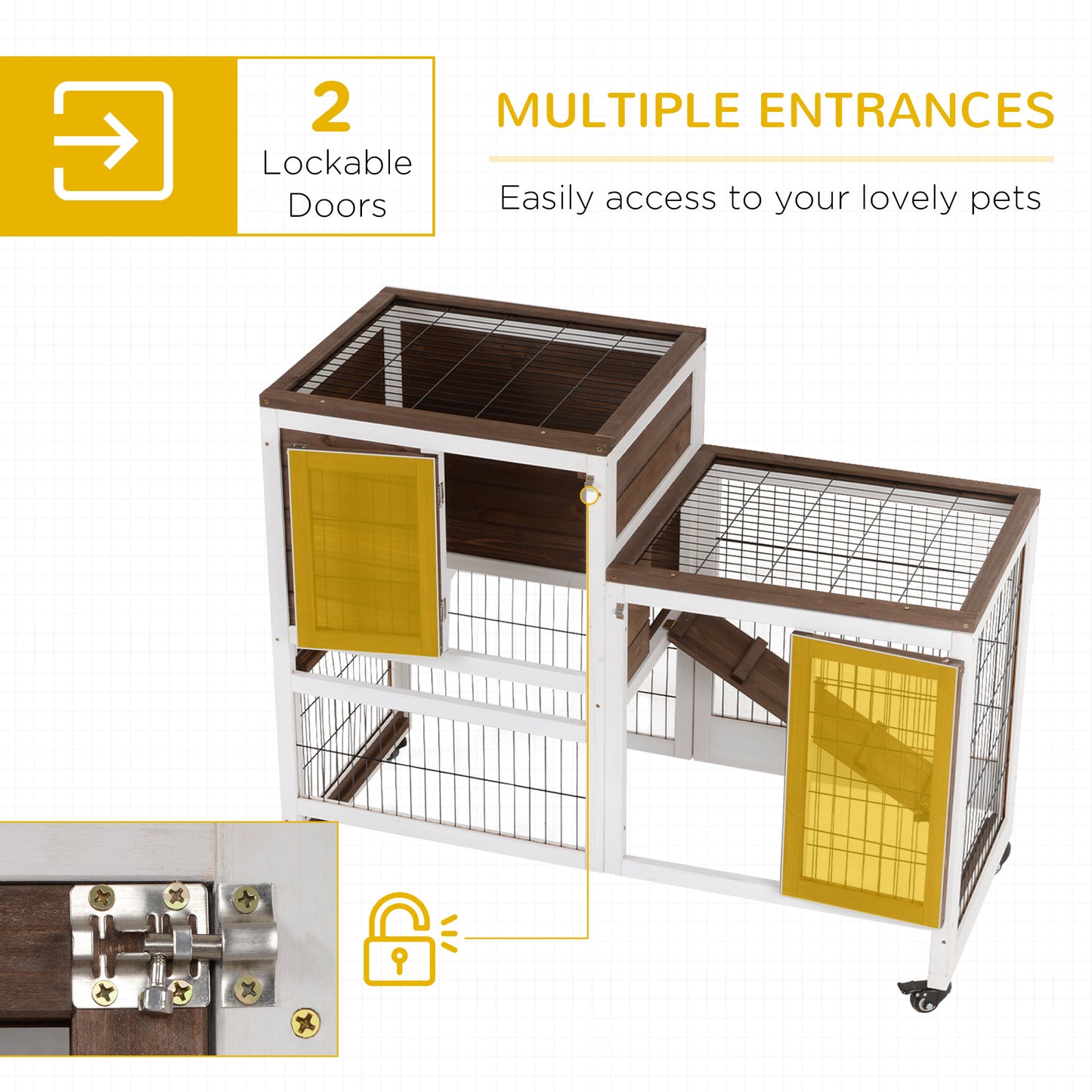 Wooden Rabbit Hutch Elevated