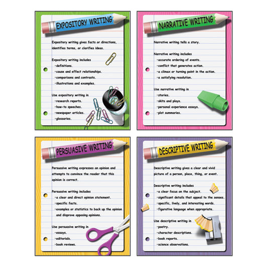 FOUR TYPES OF WRITING TEACHING POSTER SET
