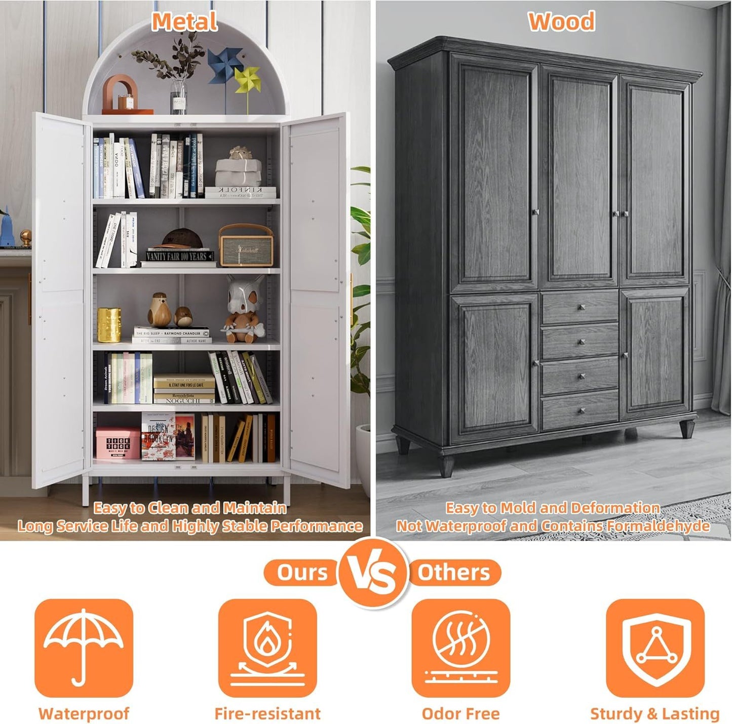 Metal Arched Bookcase