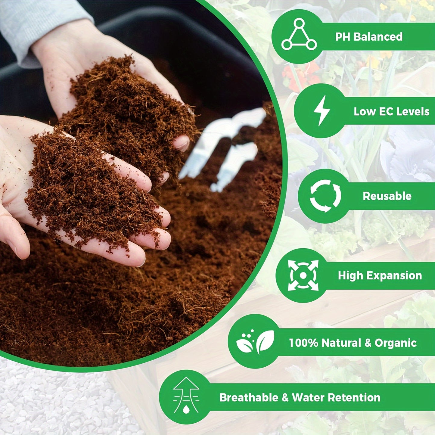 10 Pack Coco Coir Bricks 100% Natural Organic For gardening