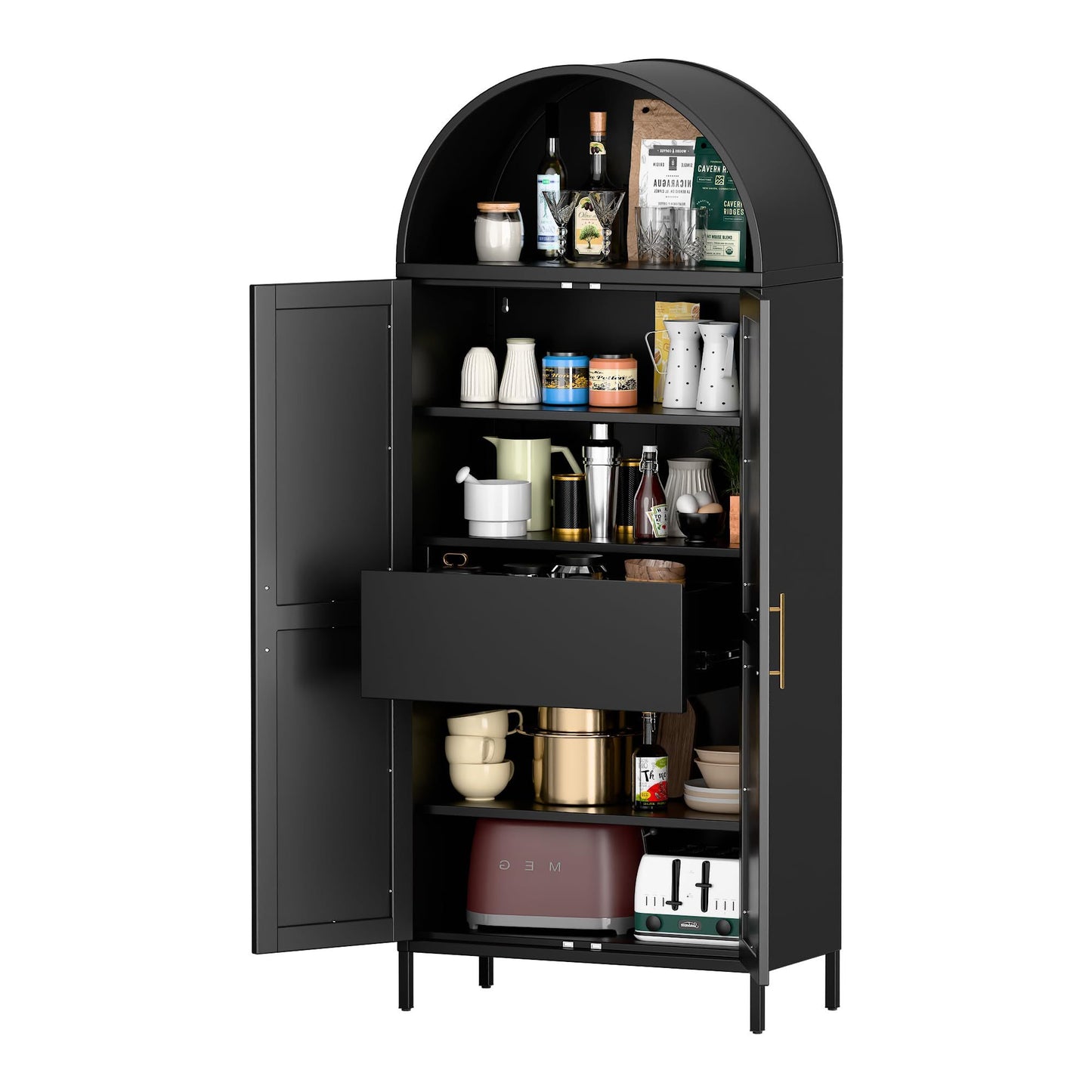 Tall Metal Arched Cabinet