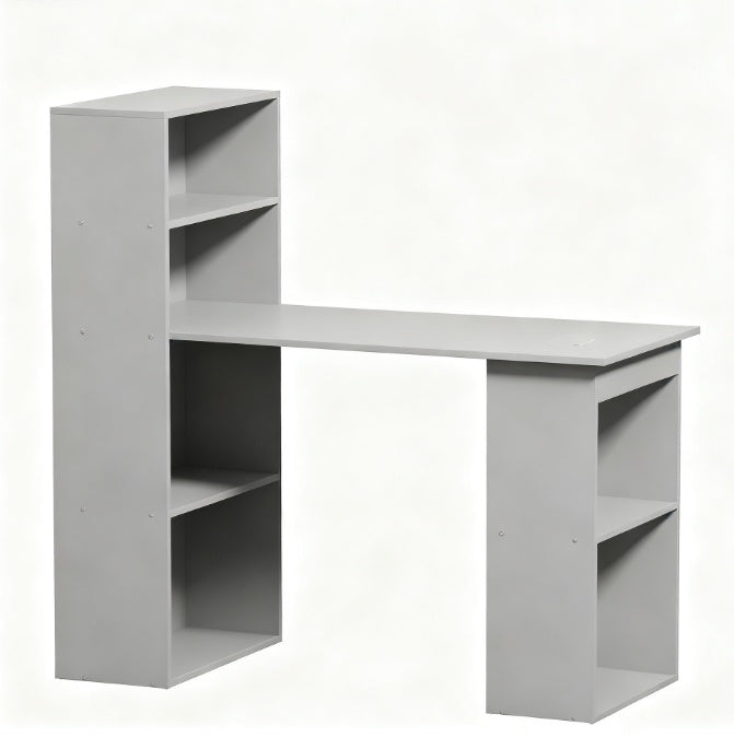 Compact Computer Desk , Writing Table Workstation With Bookshelf