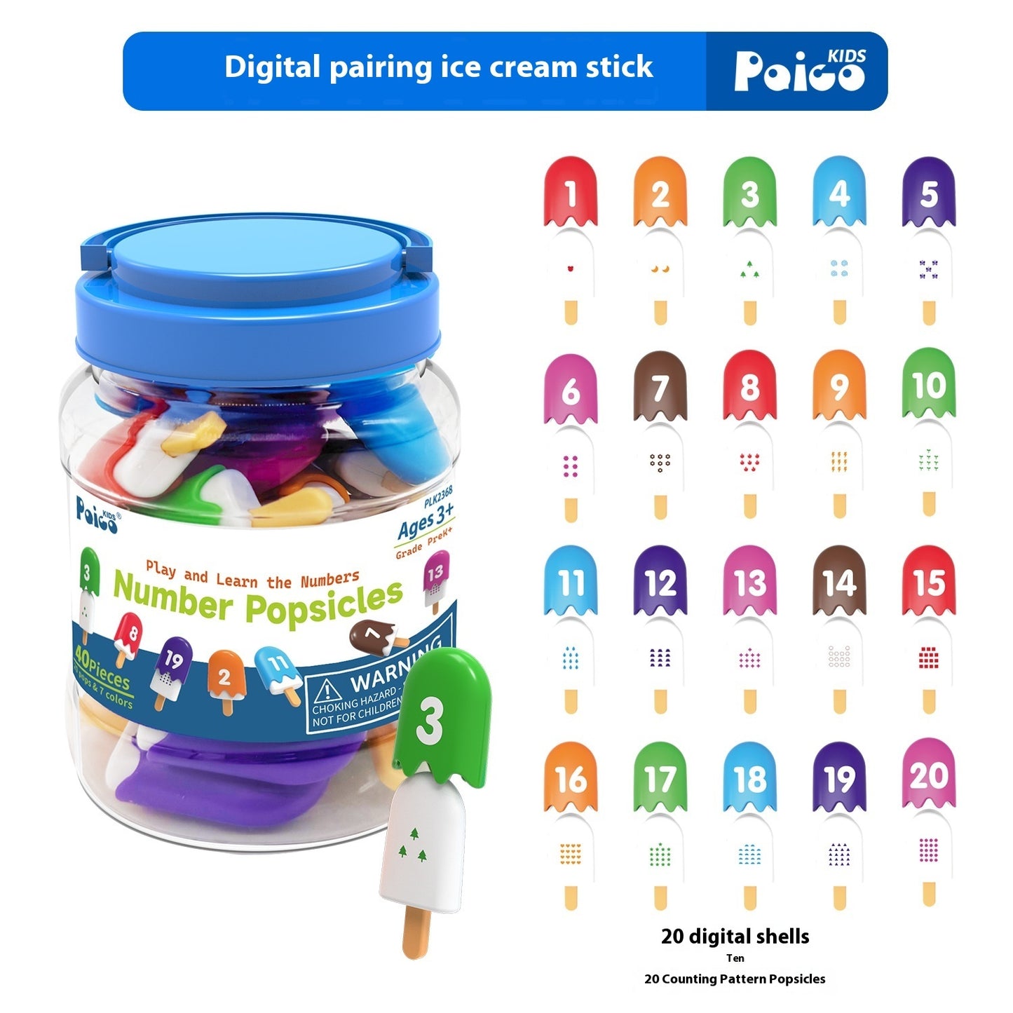 Popsicle Letters or Numbers Learning Matching Kits