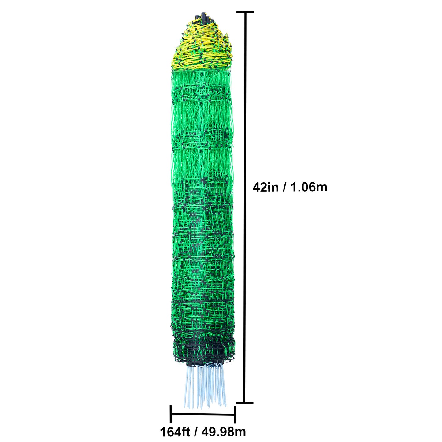 VEVOR Electric Fence Netting, 42 H X 164L, PE Net Fencing With Posts & Double-Spiked Stakes, Utility Portable Mesh For Goats, Sheep, Lambs, Hogs