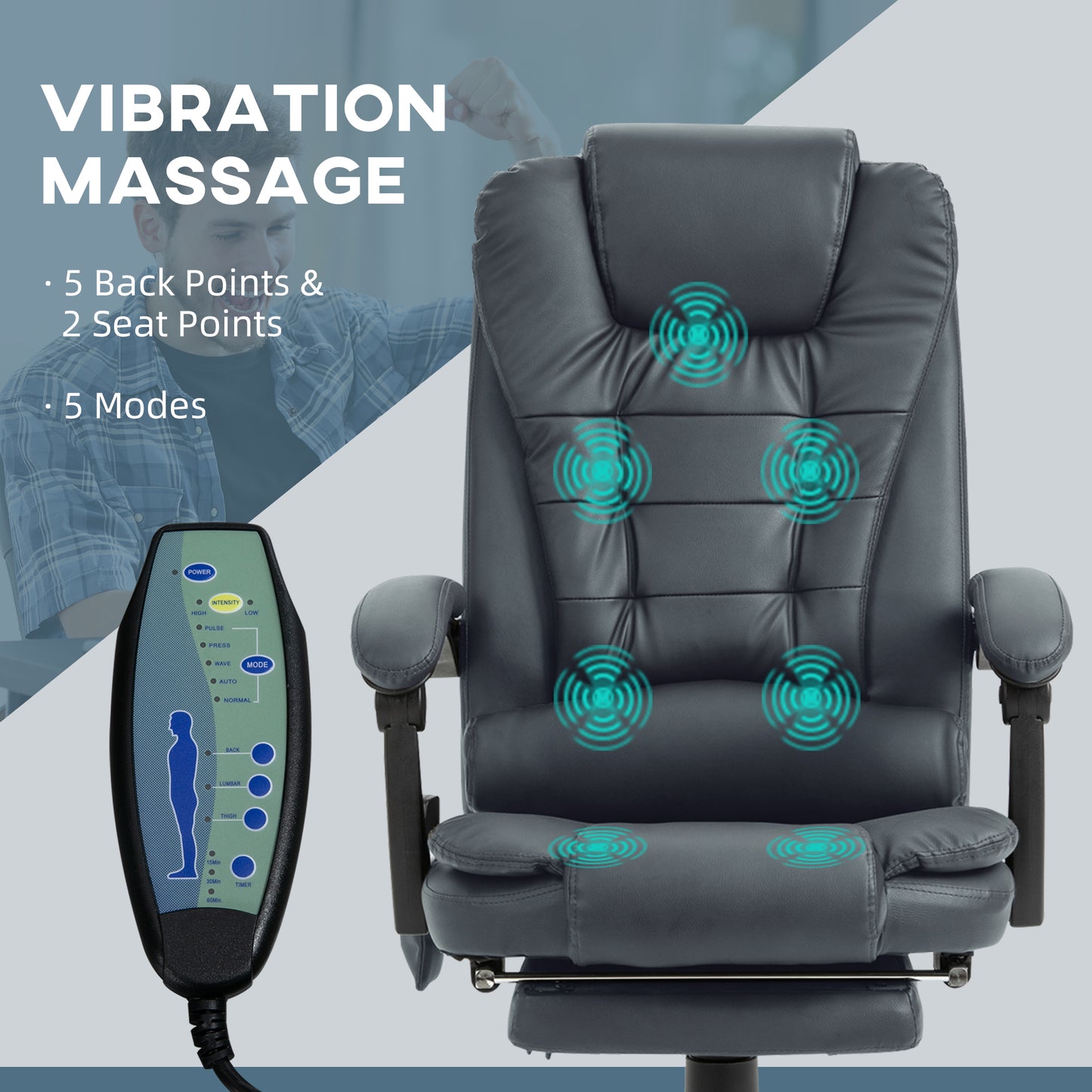 7-Point Vibrating Massage Office Chair