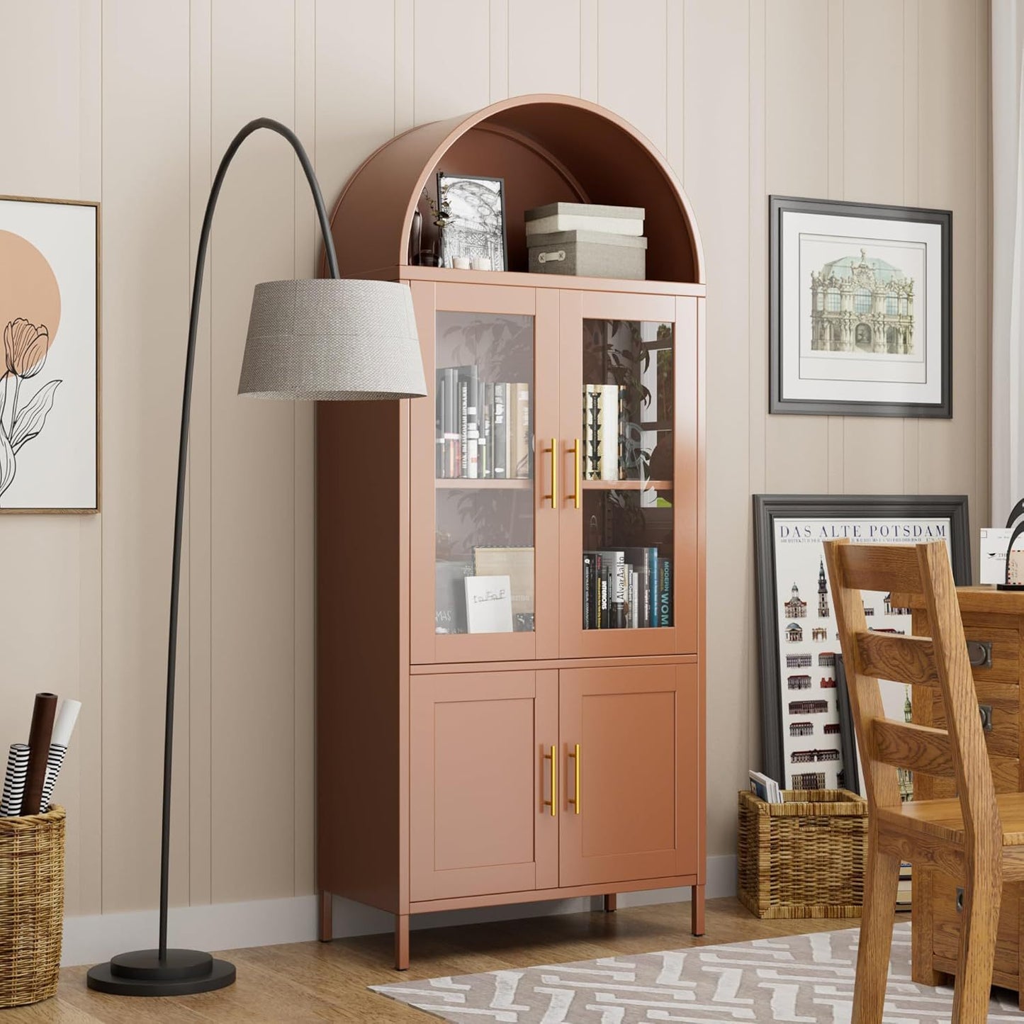 Metal Arched Storage Cabinet