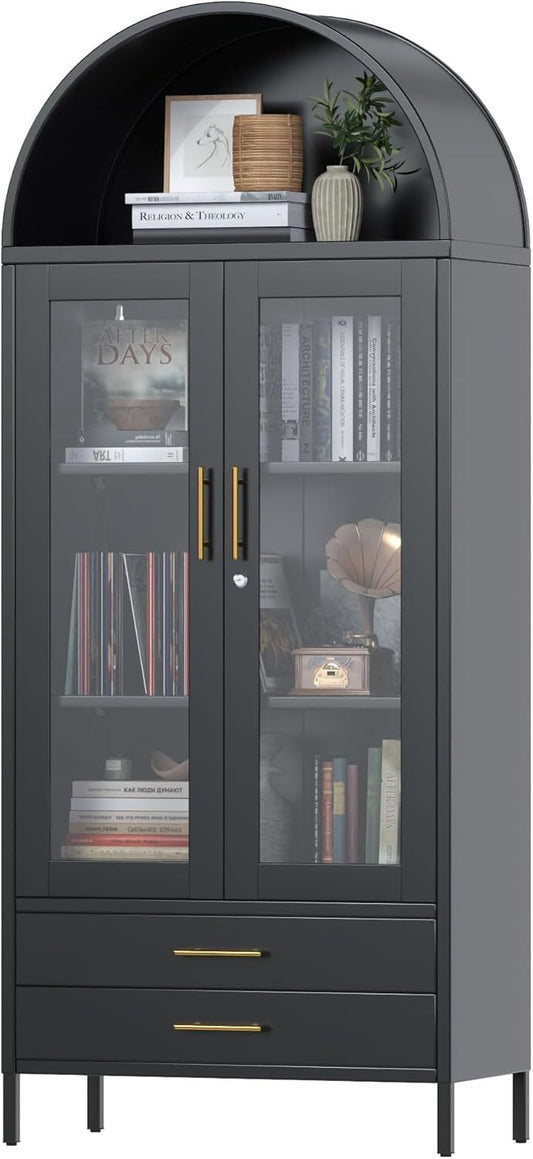 Tall Metal Arched Cabinet