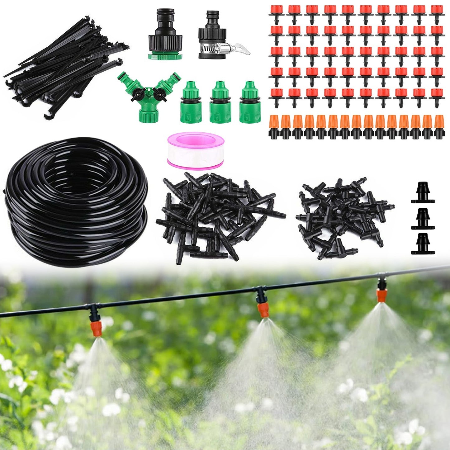 164FT Drip Irrigation Kit Automatic Garden I