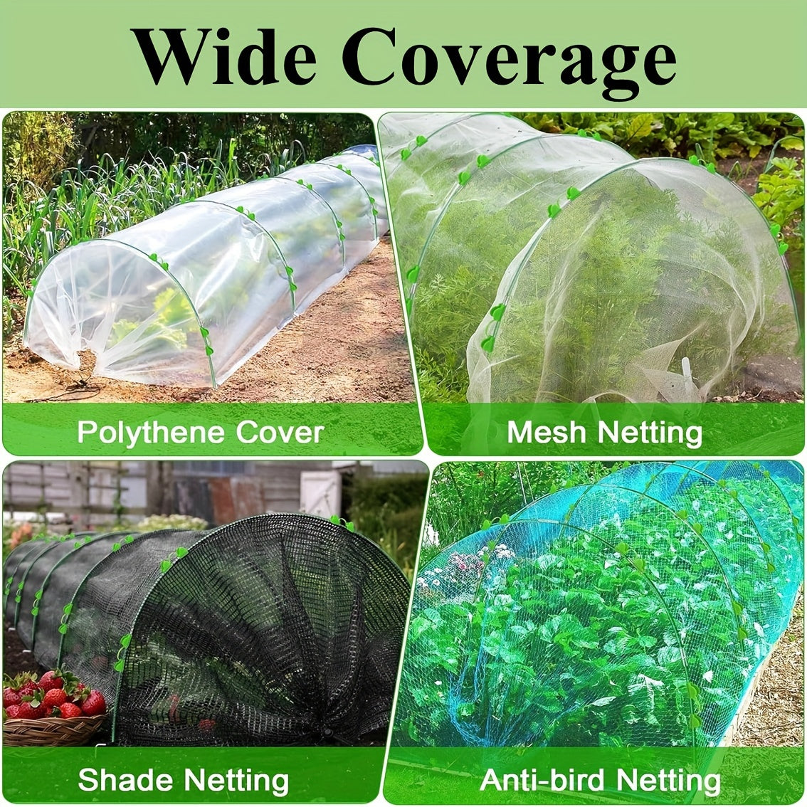 Garden Hoops Stainless Steel Fiberglass Support Hoop Frame Net Greenhouse Kit