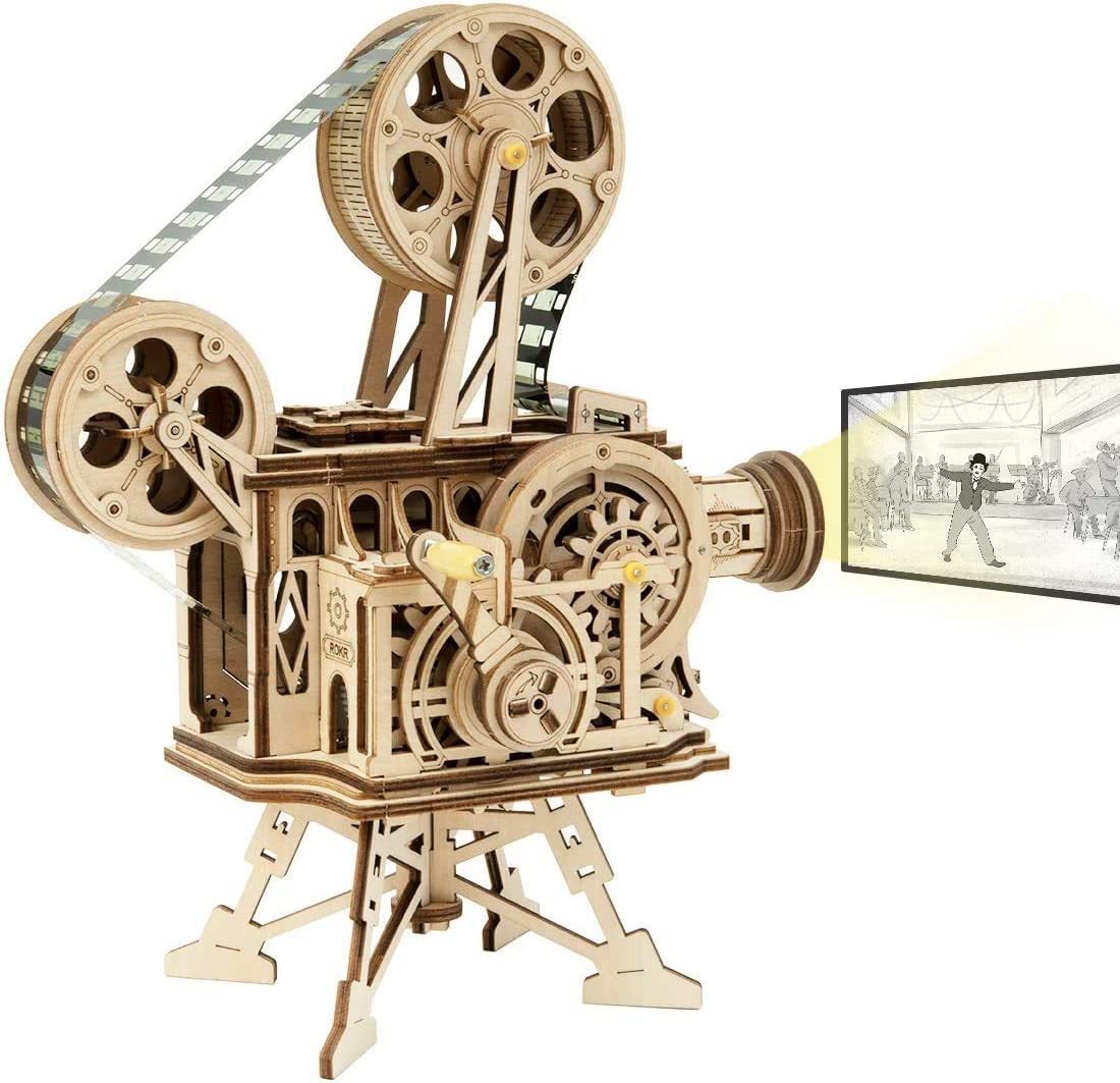 ROKR 3D Wooden Puzzles Vitascope Mechanical Building Kits Movie Projector