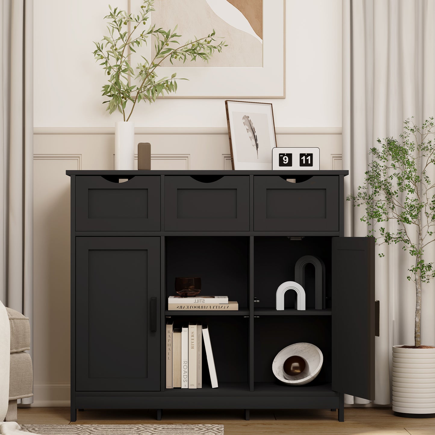 Storage Cabinet With Drawers And Shelves