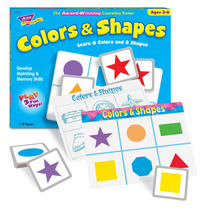 MATCH ME GAME COLORS & SHAPES AGES 3 & UP 1-8 PLAYERS