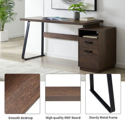 Home Office Computer Desk With Drawers Hanging Letter-size Files