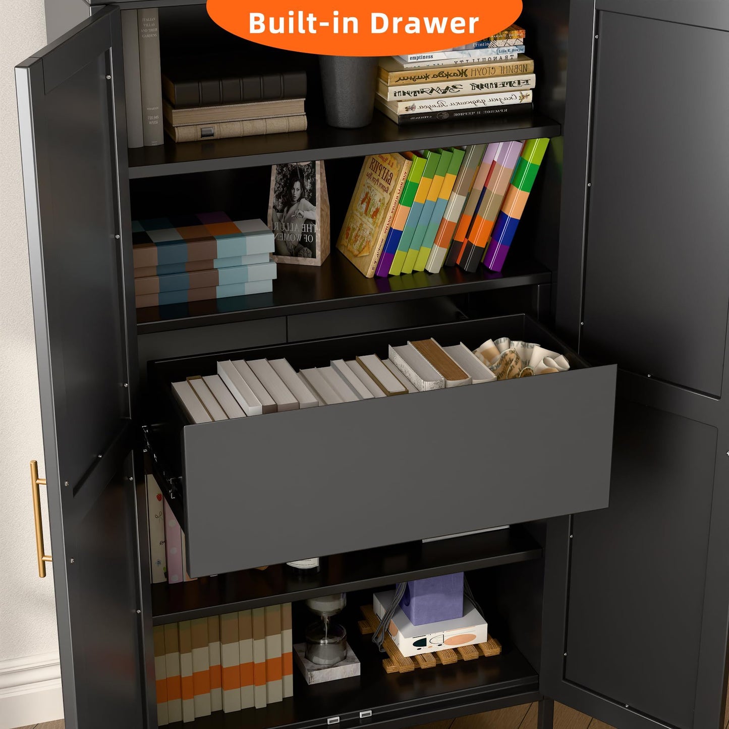 Tall Metal Arched Cabinet