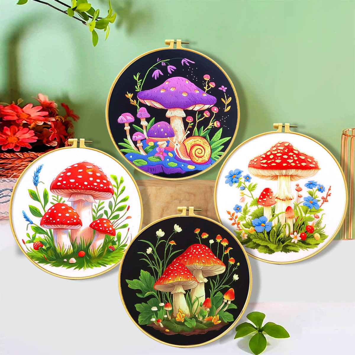 Mushroom Embroidery Art Kit