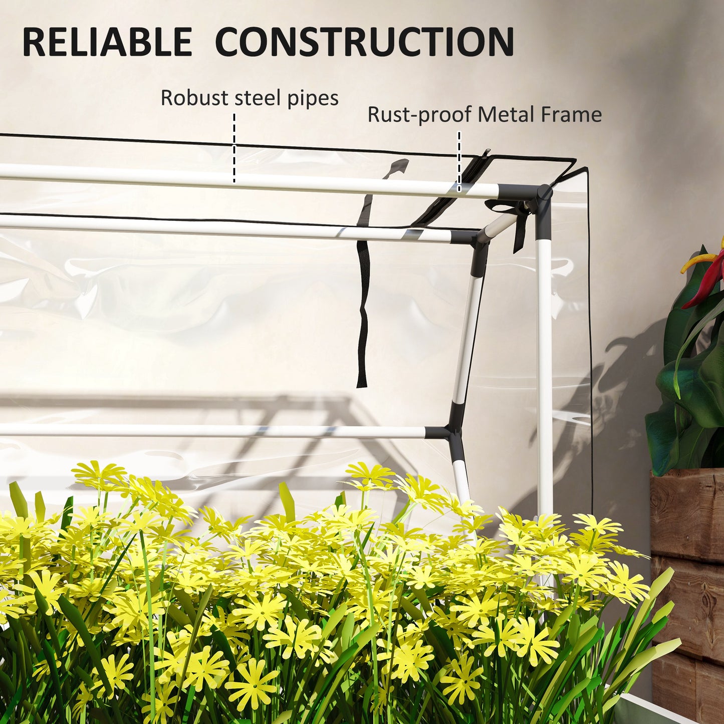 Elevated Garden Box with Greenhouse Cover