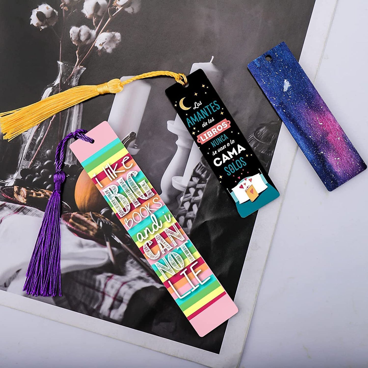 30pcs Dye Sublimation Blank Bookmark MDF With Color Tassel