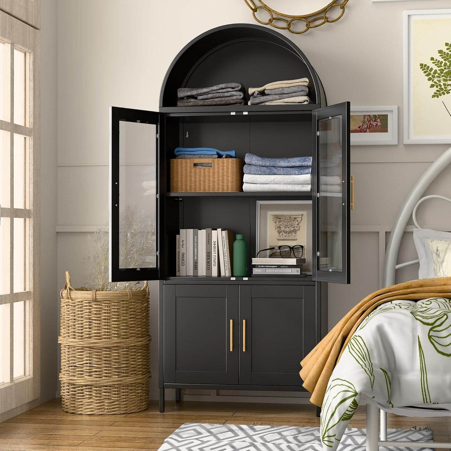 Black Arched Bookcase