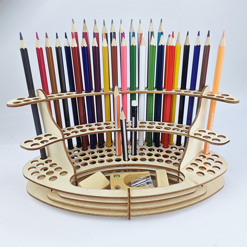 DIY Wooden Pencil Holder Art Storage
