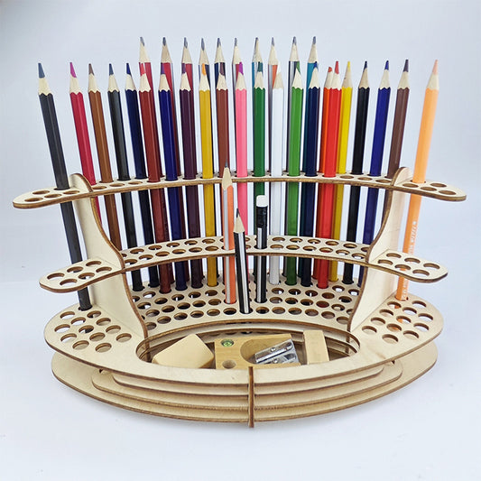 DIY Wooden Pencil Holder Art Storage