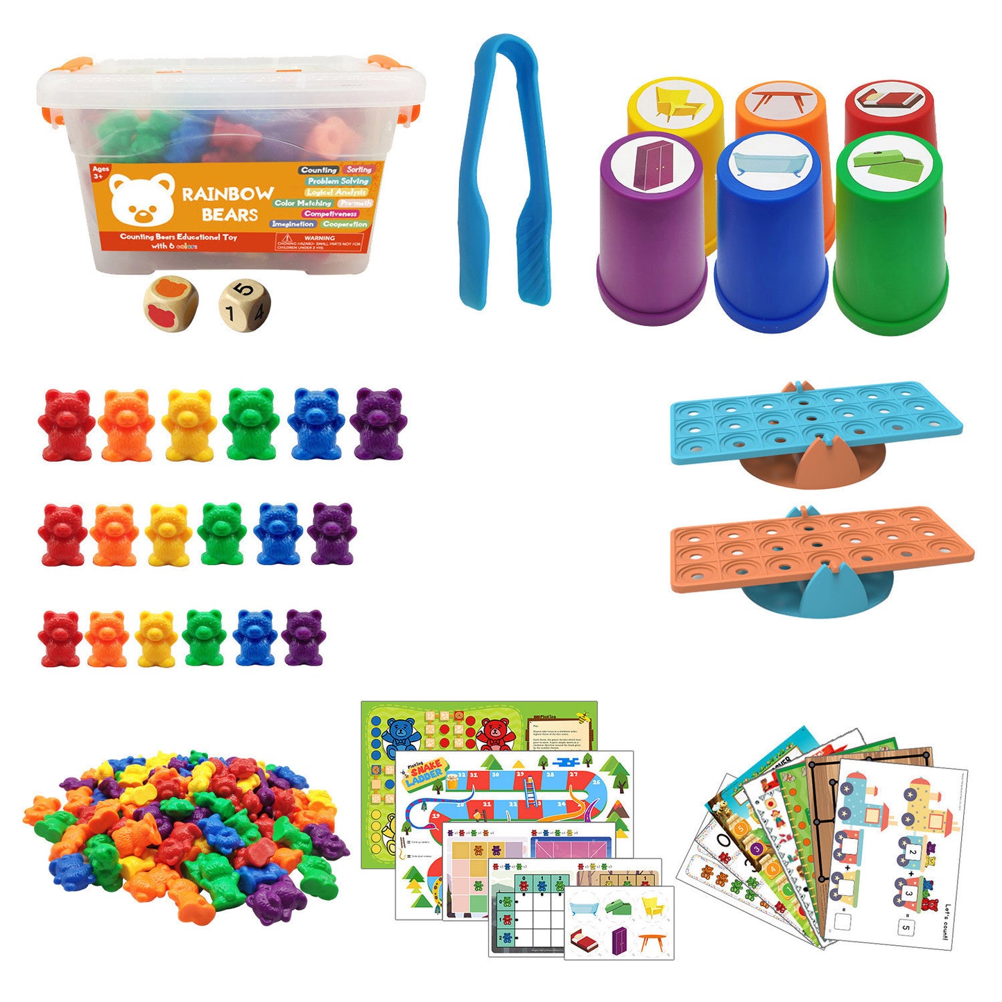 Rainbow Counting Bear Learning Aids