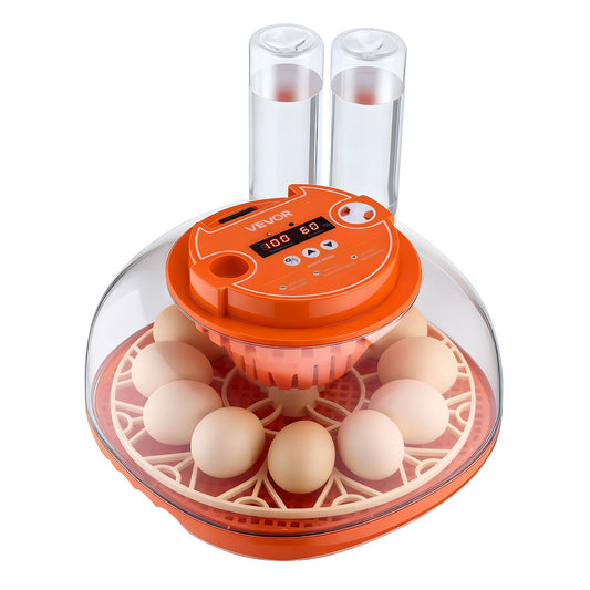 12 Egg Incubator, Automatic Egg Turner With LED Candler, Temperature & Humidity Control