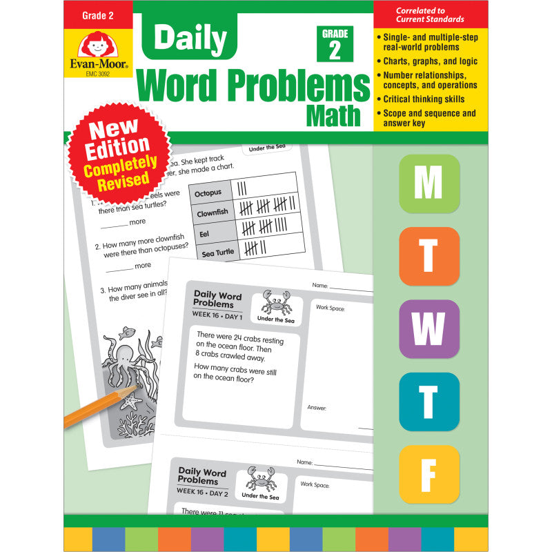 DAILY WORD PROBLEMS MATH GRADE 2 BOOK