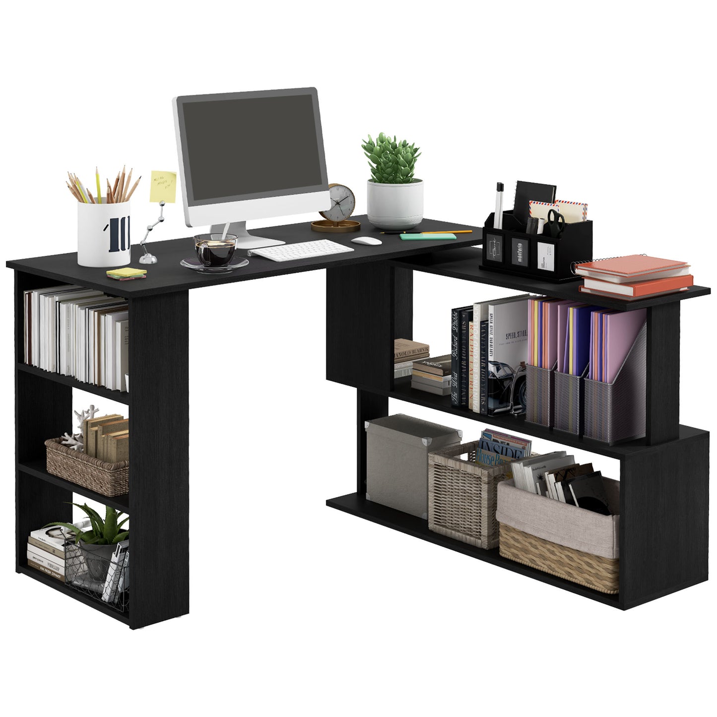 Black L-Shaped Desk