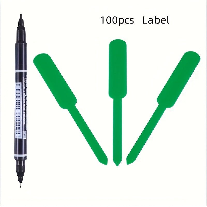 100 garden plant labels with marking pens - suitable for outdoor gardening and lawn care