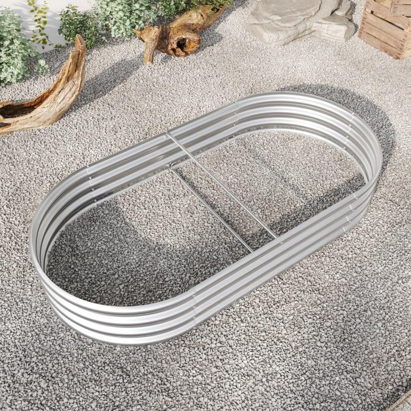 Oval Large Metal Raised Garden Bed For Plants