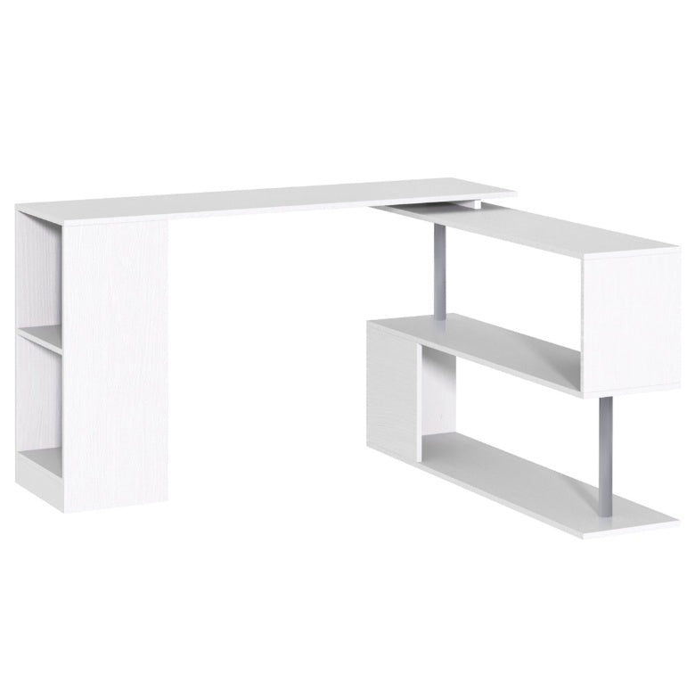 White Corner Computer Workstation with storage