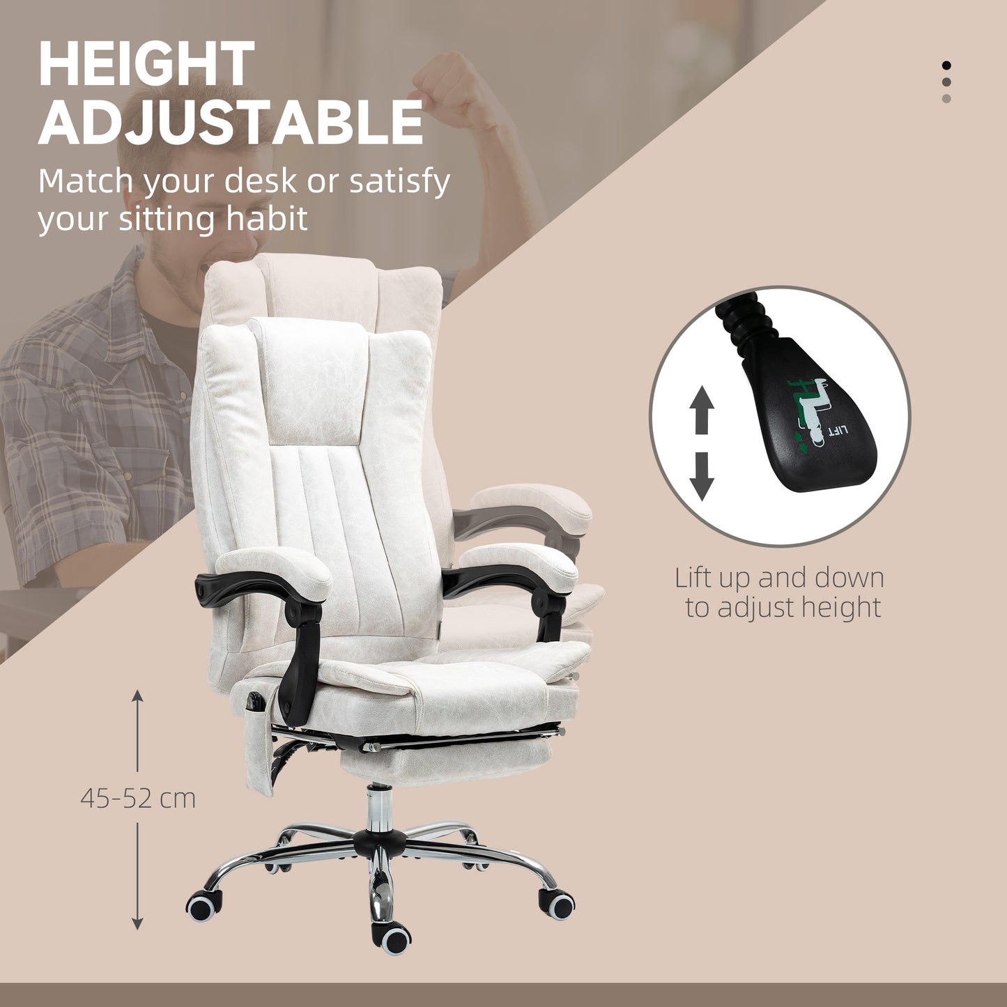 Massage Office Chair With 6 Points And Heat