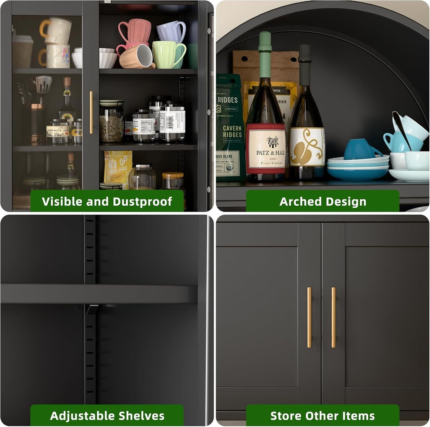 Black Arched Bookcase
