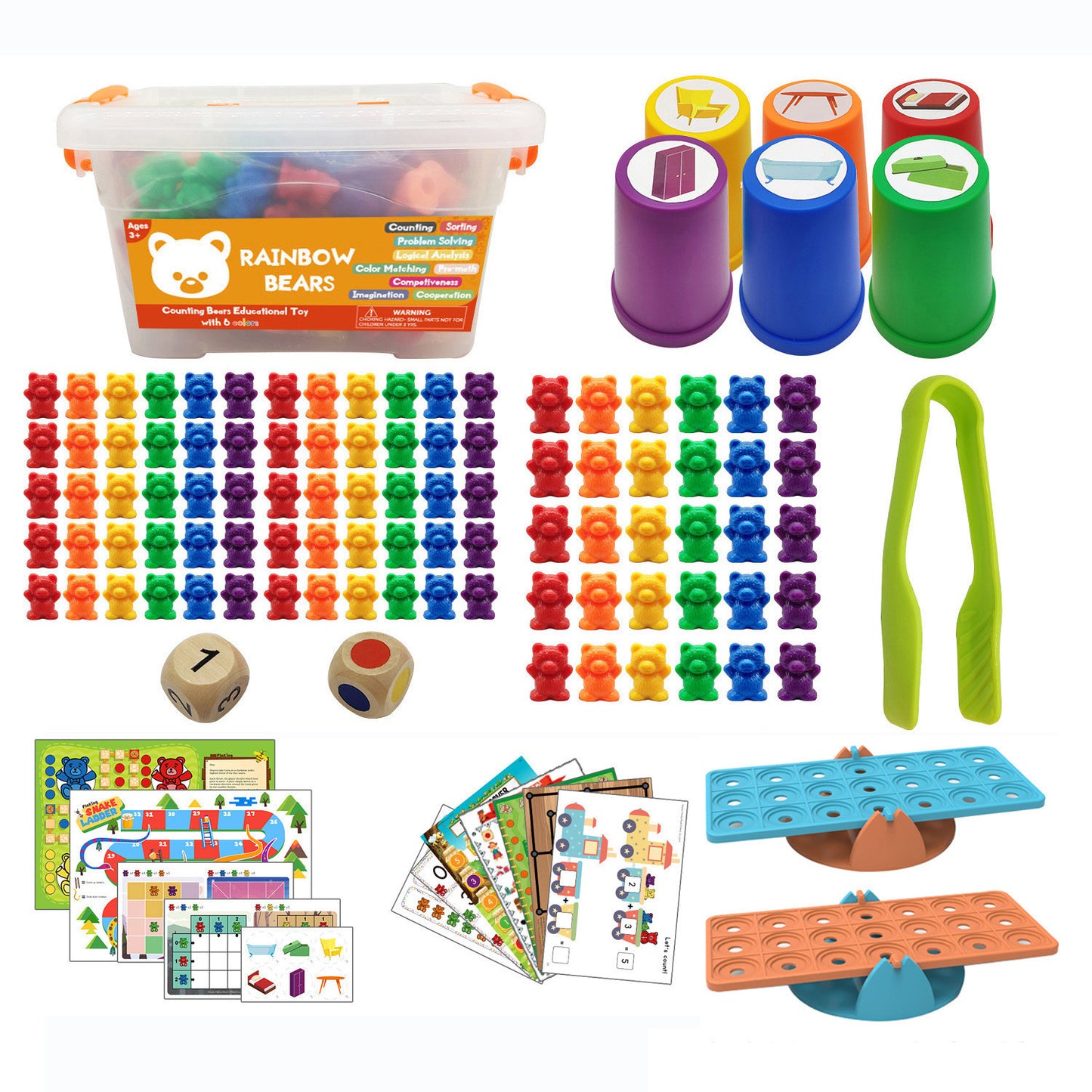 Rainbow Counting Bear Learning Aids
