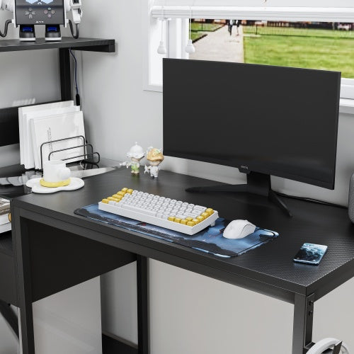 Computer Desk With Power Outlet  Storage Shelves